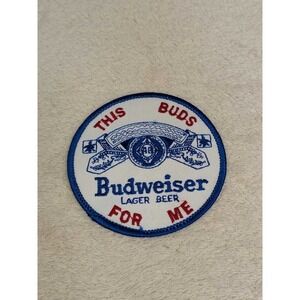 Budweiser Lager Beer This Buds For Me Embroidered Patch Vintage Collectible